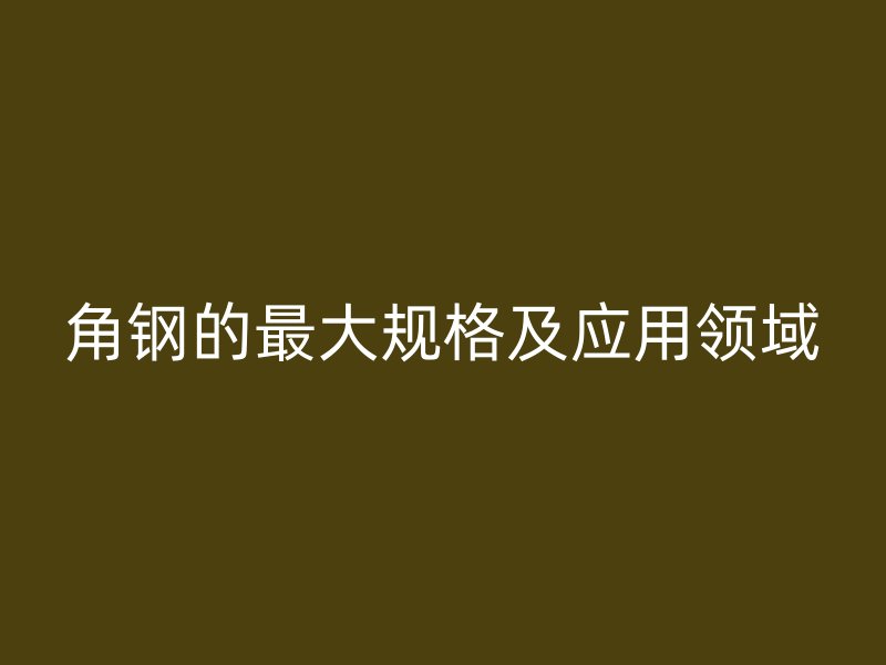 角钢的最大规格及应用领域