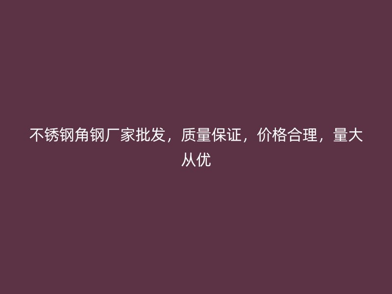 不锈钢角钢厂家批发,质量保证,价格合理,量大从优