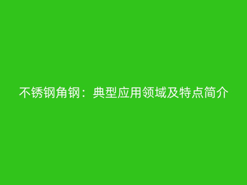 不锈钢角钢:典型应用领域及特点简介