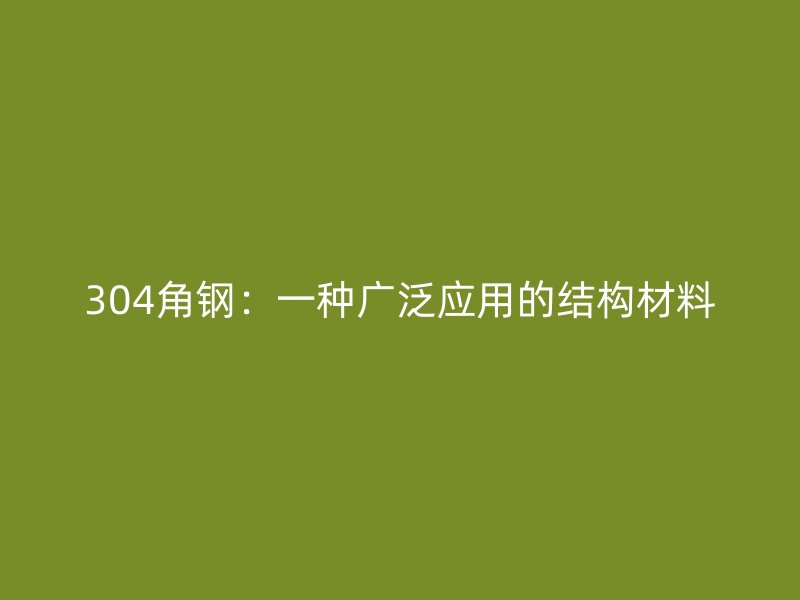 304角钢:一种广泛应用的结构材料