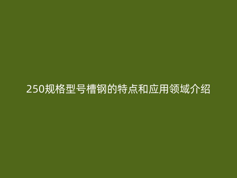 250规格型号槽钢的特点和应用领域介绍