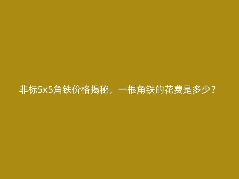 非标5x5角铁价格揭秘,一根角铁的花费是多少?