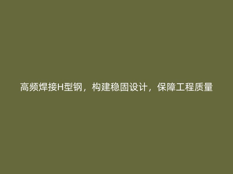 高频焊接H型钢，构建稳固设计，保障工程质量