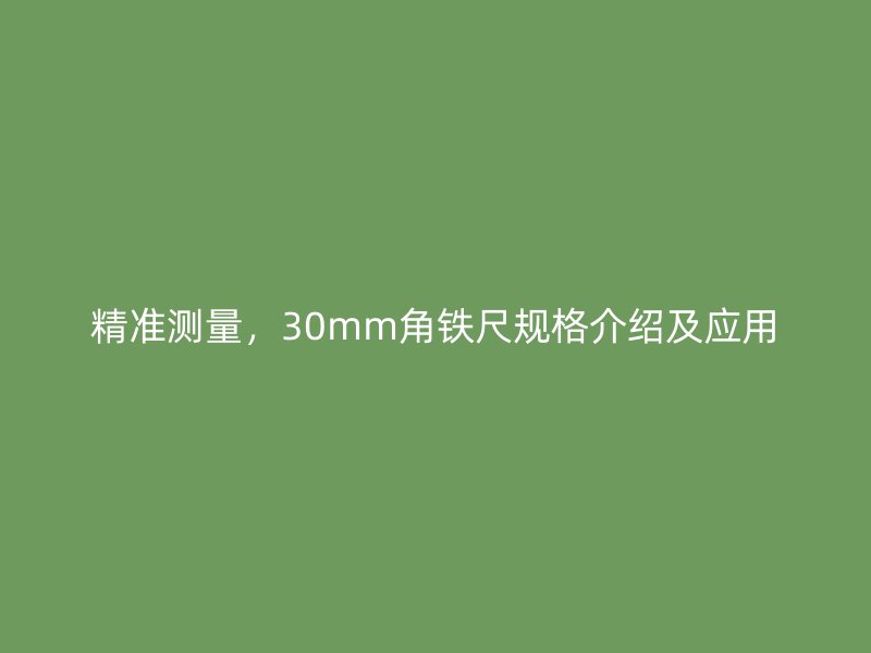 精准测量,30mm角铁尺规格介绍及应用