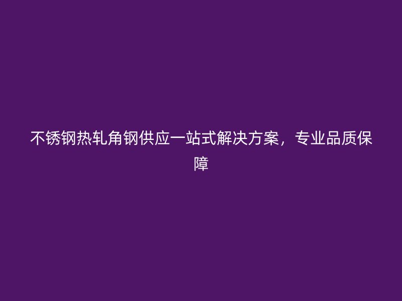 不锈钢热轧角钢供应一站式解决方案,专业品质保障
