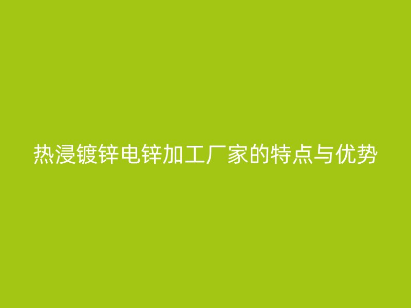 热浸镀锌电锌加工厂家的特点与优势