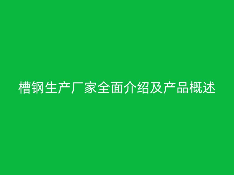 槽钢生产厂家全面介绍及产品概述