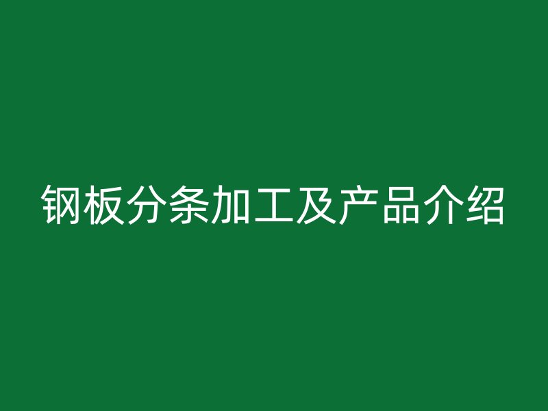 钢板分条加工及产品介绍