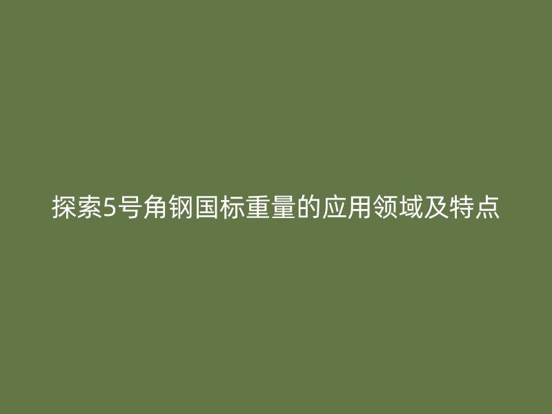 探索5号角钢国标重量的应用领域及特点