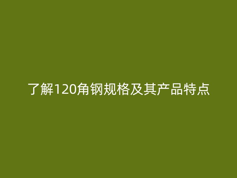 了解120角钢规格及其产品特点