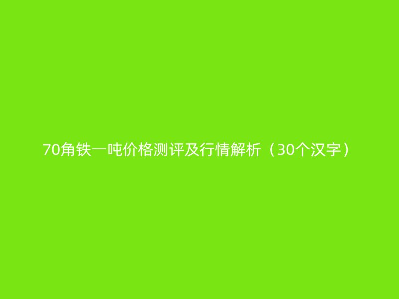 70角铁一吨价格测评及行情解析(30个汉字)